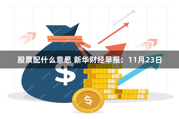 股票配什么意思 新华财经早报：11月23日